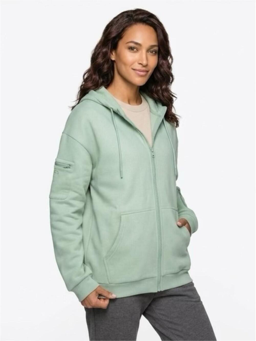 Comfrt Airplane Mode Travel Zip Hoodie Aloe Sz M Unisex Pockets Eye Mask $150